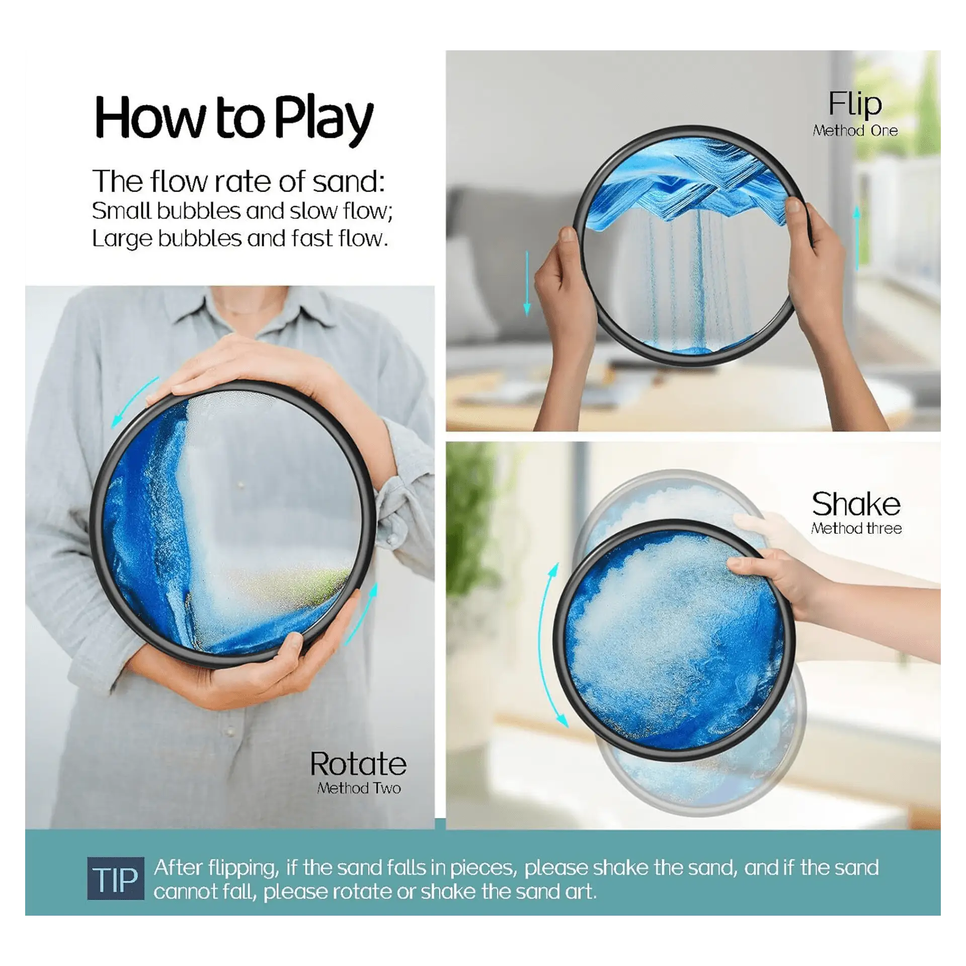 Relaxing Kinetic Sandscape Art Table Desk