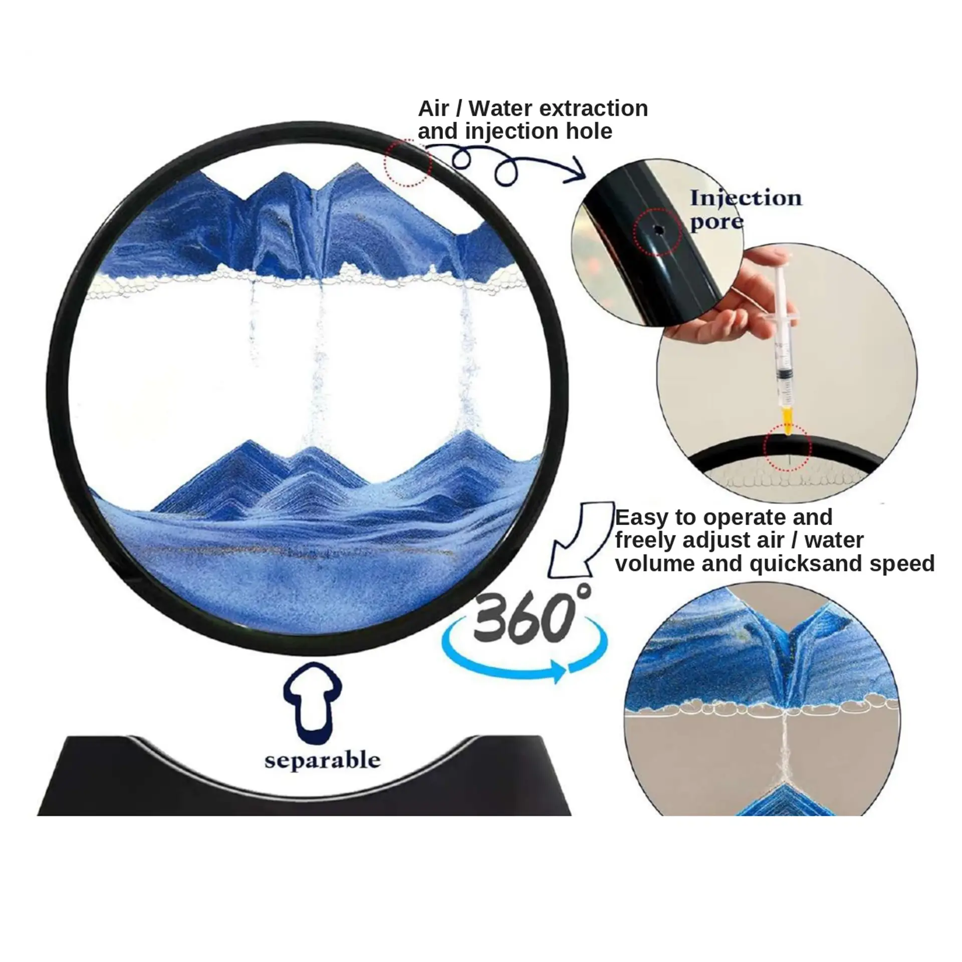 Relaxing Kinetic Sandscape Art Table Desk
