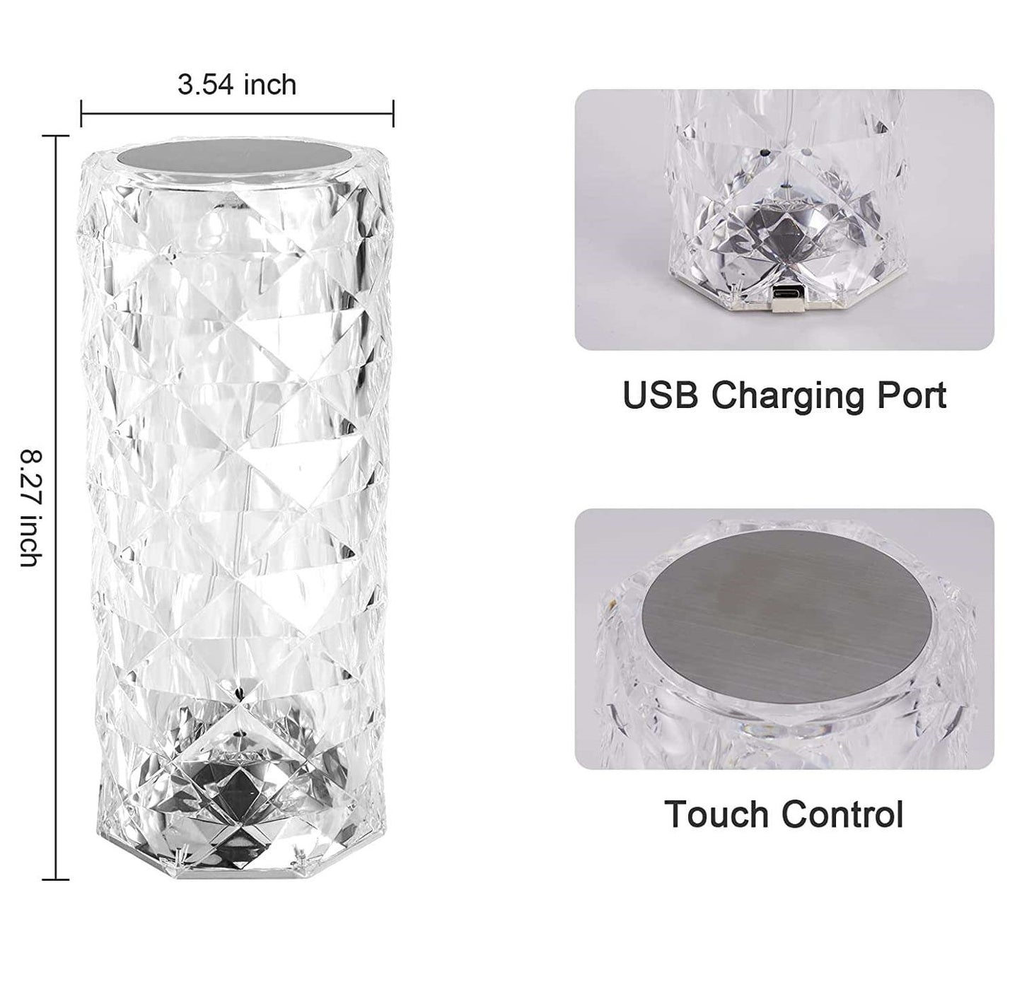 Rose Crystal Diamond Table Lamp