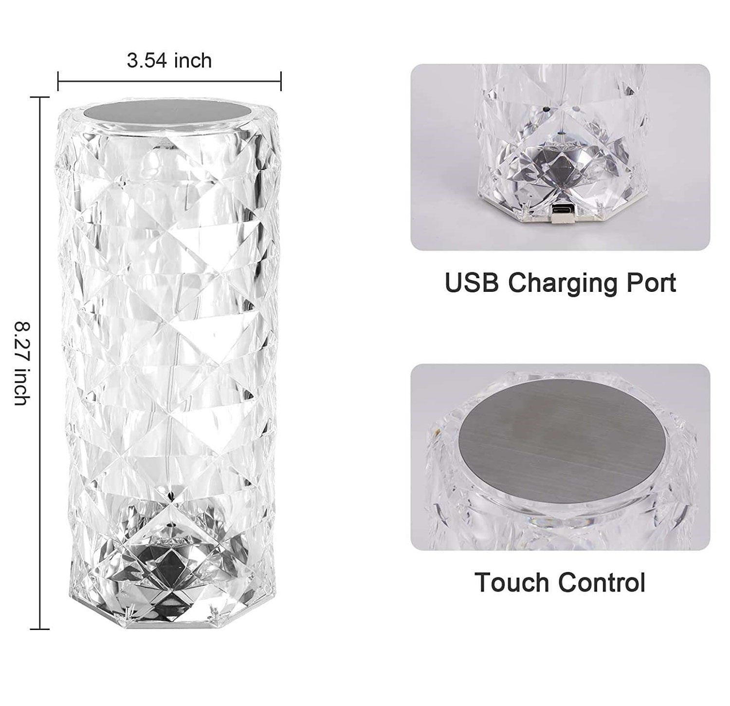 Rose Crystal Diamond Table Lamp