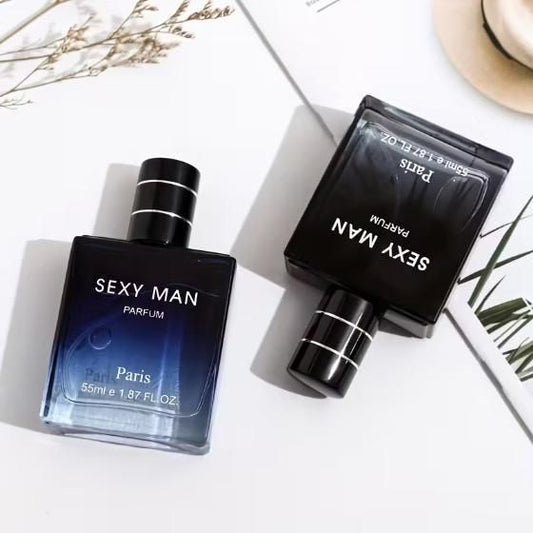 Two 'SEXY MAN PARFUM' perfume bottles
